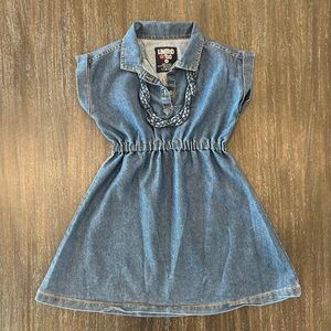 Limited Too Girls Blue Denim Kids Dress 6X